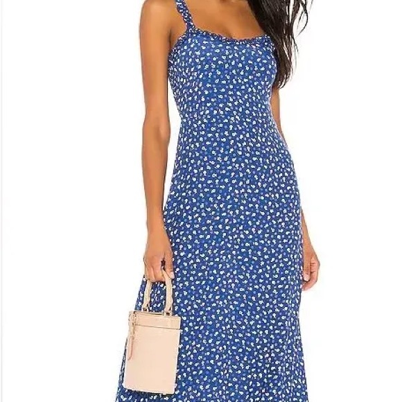 faithfull the brand blue midi dress Faithfull The Brand Women's Sanne Midi Dress main image 1